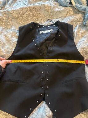 Zara Black Vest with Silver Studs
